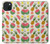W3883 Fruit Pattern Hülle Schutzhülle Taschen und Leder Flip für iPhone 15 Plus