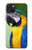 W3888 Macaw Face Bird Hülle Schutzhülle Taschen und Leder Flip für iPhone 15 Plus