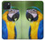 W3888 Macaw Face Bird Hülle Schutzhülle Taschen und Leder Flip für iPhone 15 Plus