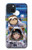 W3915 Raccoon Girl Baby Sloth Astronaut Suit Hülle Schutzhülle Taschen und Leder Flip für iPhone 15 Plus