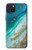 W3920 Abstract Ocean Blue Color Mixed Emerald Hülle Schutzhülle Taschen und Leder Flip für iPhone 15 Plus