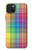 W3942 LGBTQ Rainbow Plaid Tartan Hülle Schutzhülle Taschen und Leder Flip für iPhone 15 Plus