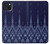 W3950 Textile Thai Blue Pattern Hülle Schutzhülle Taschen und Leder Flip für iPhone 15 Plus