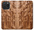 W1307 Fish Wood Carving Graphic Printed Hülle Schutzhülle Taschen und Leder Flip für iPhone 15 Pro