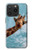 W3680 Cute Smile Giraffe Hülle Schutzhülle Taschen und Leder Flip für iPhone 15 Pro