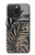 W3692 Gray Black Palm Leaves Hülle Schutzhülle Taschen und Leder Flip für iPhone 15 Pro
