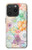 W3705 Pastel Floral Flower Hülle Schutzhülle Taschen und Leder Flip für iPhone 15 Pro