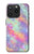 W3706 Pastel Rainbow Galaxy Pink Sky Hülle Schutzhülle Taschen und Leder Flip für iPhone 15 Pro