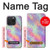 W3706 Pastel Rainbow Galaxy Pink Sky Hülle Schutzhülle Taschen und Leder Flip für iPhone 15 Pro