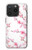 W3707 Pink Cherry Blossom Spring Flower Hülle Schutzhülle Taschen und Leder Flip für iPhone 15 Pro