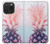 W3711 Pink Pineapple Hülle Schutzhülle Taschen und Leder Flip für iPhone 15 Pro