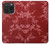 W3817 Red Floral Cherry blossom Pattern Hülle Schutzhülle Taschen und Leder Flip für iPhone 15 Pro