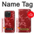 W3817 Red Floral Cherry blossom Pattern Hülle Schutzhülle Taschen und Leder Flip für iPhone 15 Pro