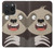 W3855 Sloth Face Cartoon Hülle Schutzhülle Taschen und Leder Flip für iPhone 15 Pro