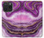 W3896 Purple Marble Gold Streaks Hülle Schutzhülle Taschen und Leder Flip für iPhone 15 Pro