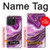 W3896 Purple Marble Gold Streaks Hülle Schutzhülle Taschen und Leder Flip für iPhone 15 Pro