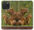 W3917 Capybara Family Giant Guinea Pig Hülle Schutzhülle Taschen und Leder Flip für iPhone 15 Pro