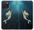 W3250 Mermaid Undersea Hülle Schutzhülle Taschen und Leder Flip für iPhone 15 Pro Max