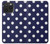 W3533 Blue Polka Dot Hülle Schutzhülle Taschen und Leder Flip für iPhone 15 Pro Max