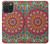 W3694 Hippie Art Pattern Hülle Schutzhülle Taschen und Leder Flip für iPhone 15 Pro Max
