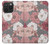 W3716 Rose Floral Pattern Hülle Schutzhülle Taschen und Leder Flip für iPhone 15 Pro Max