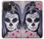 W3821 Sugar Skull Steam Punk Girl Gothic Hülle Schutzhülle Taschen und Leder Flip für iPhone 15 Pro Max