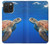 W3898 Sea Turtle Hülle Schutzhülle Taschen und Leder Flip für iPhone 15 Pro Max