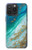 W3920 Abstract Ocean Blue Color Mixed Emerald Hülle Schutzhülle Taschen und Leder Flip für iPhone 15 Pro Max