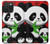 W3929 Cute Panda Eating Bamboo Hülle Schutzhülle Taschen und Leder Flip für iPhone 15 Pro Max