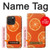 W3946 Seamless Orange Pattern Hülle Schutzhülle Taschen und Leder Flip für iPhone 15 Pro Max