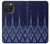 W3950 Textile Thai Blue Pattern Hülle Schutzhülle Taschen und Leder Flip für iPhone 15 Pro Max