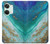 W3920 Abstract Ocean Blue Color Mixed Emerald Hülle Schutzhülle Taschen und Leder Flip für OnePlus Nord 3