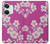 W3924 Cherry Blossom Pink Background Hülle Schutzhülle Taschen und Leder Flip für OnePlus Nord 3