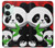 W3929 Cute Panda Eating Bamboo Hülle Schutzhülle Taschen und Leder Flip für OnePlus Nord 3