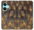 W3691 Gold Peacock Feather Hülle Schutzhülle Taschen und Leder Flip für OnePlus Nord CE3