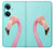 W3708 Pink Flamingo Hülle Schutzhülle Taschen und Leder Flip für OnePlus Nord CE3