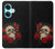 W3753 Dark Gothic Goth Skull Roses Hülle Schutzhülle Taschen und Leder Flip für OnePlus Nord CE3