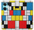 W3814 Piet Mondrian Line Art Composition Hülle Schutzhülle Taschen und Leder Flip für OnePlus Nord CE3