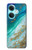 W3920 Abstract Ocean Blue Color Mixed Emerald Hülle Schutzhülle Taschen und Leder Flip für OnePlus Nord CE3