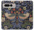 W3791 William Morris Strawberry Thief Fabric Hülle Schutzhülle Taschen und Leder Flip für Google Pixel Fold