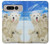 W3794 Arctic Polar Bear and Seal Paint Hülle Schutzhülle Taschen und Leder Flip für Google Pixel Fold
