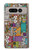 W3879 Retro Music Doodle Hülle Schutzhülle Taschen und Leder Flip für Google Pixel Fold