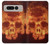 W3881 Fire Skull Hülle Schutzhülle Taschen und Leder Flip für Google Pixel Fold