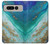 W3920 Abstract Ocean Blue Color Mixed Emerald Hülle Schutzhülle Taschen und Leder Flip für Google Pixel Fold