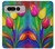 W3926 Colorful Tulip Oil Painting Hülle Schutzhülle Taschen und Leder Flip für Google Pixel Fold