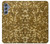 W3388 Gold Glitter Graphic Print Hülle Schutzhülle Taschen und Leder Flip für Samsung Galaxy M34 5G