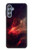 W3897 Red Nebula Space Hülle Schutzhülle Taschen und Leder Flip für Samsung Galaxy M34 5G