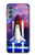 W3913 Colorful Nebula Space Shuttle Hülle Schutzhülle Taschen und Leder Flip für Samsung Galaxy M34 5G