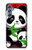 W3929 Cute Panda Eating Bamboo Hülle Schutzhülle Taschen und Leder Flip für Samsung Galaxy M34 5G