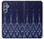 W3950 Textile Thai Blue Pattern Hülle Schutzhülle Taschen und Leder Flip für Samsung Galaxy M34 5G